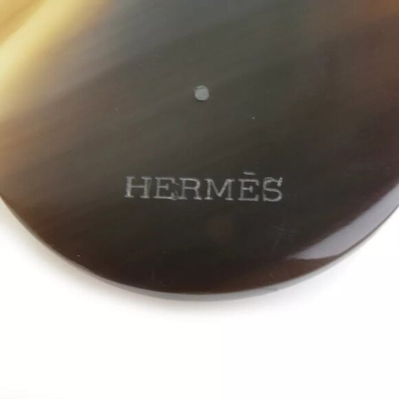 Auth HERMES Necklace Silver/Brown Metal/Buffalo horn - Picture 7 of 8